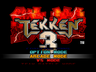 Tekken 3 title screen for Playstation